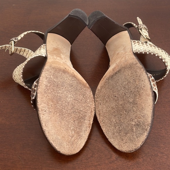 Stuart Weitzman Roccia Snakeskin Sandals Size 8 - Picture 8 of 10